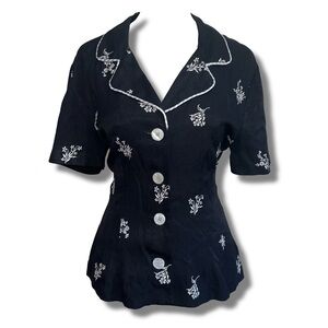 Vintage Floral Button Down Top